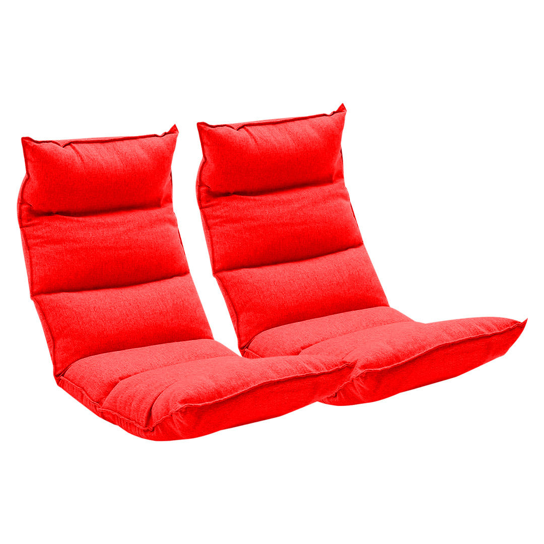 Premium 2X Foldable Tatami Floor Sofa Bed Meditation Lounge Chair Recliner Lazy Couch Red - image1