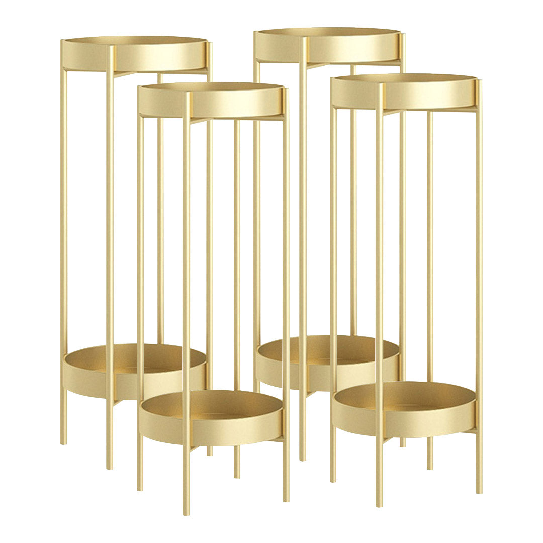 Premium 4X 2 Layer 80cm Gold Metal Plant Stand Flower Pot Holder Corner Shelving Rack Indoor Display - image1