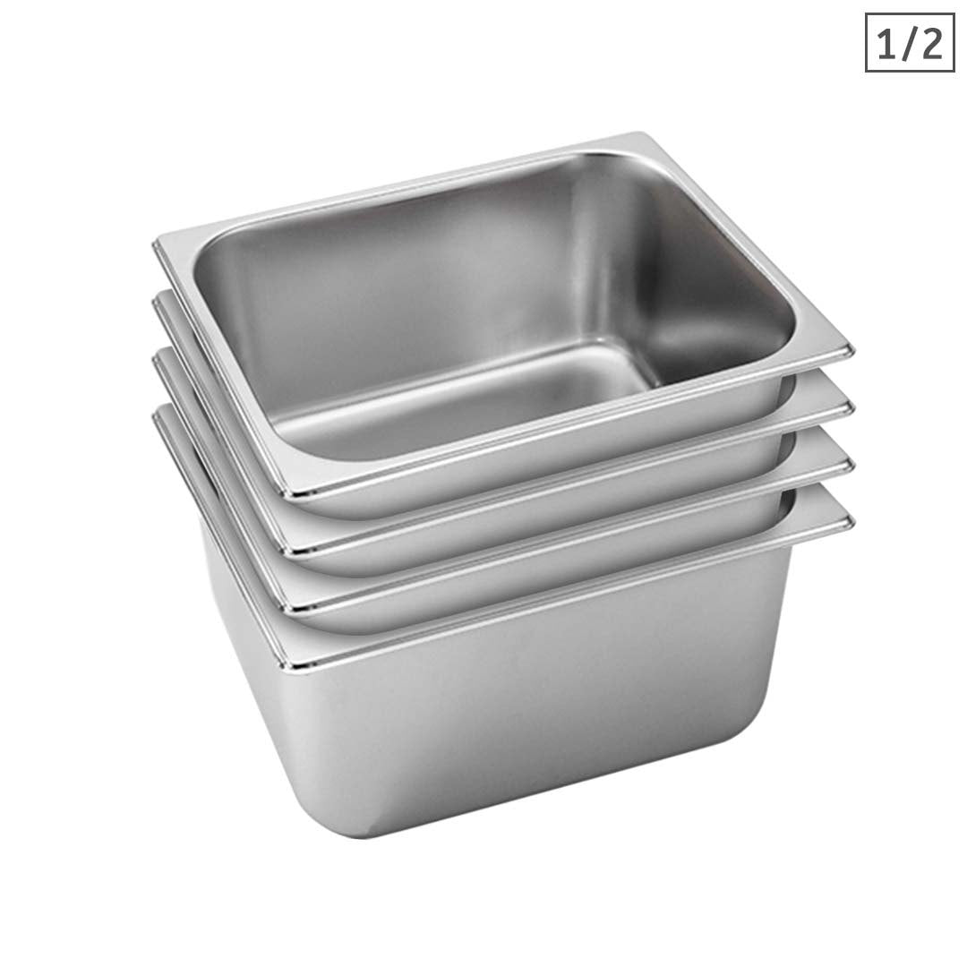 Premium 4X Gastronorm GN Pan Full Size 1/2 GN Pan 20cm Deep Stainless Steel Tray - image1