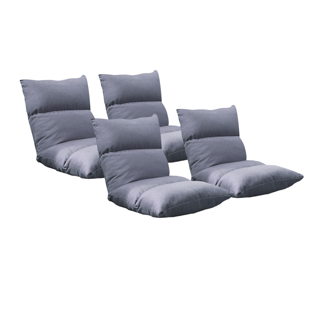 Premium 4X Lounge Floor Recliner Adjustable Lazy Sofa Bed Folding Game Chair Grey - image1