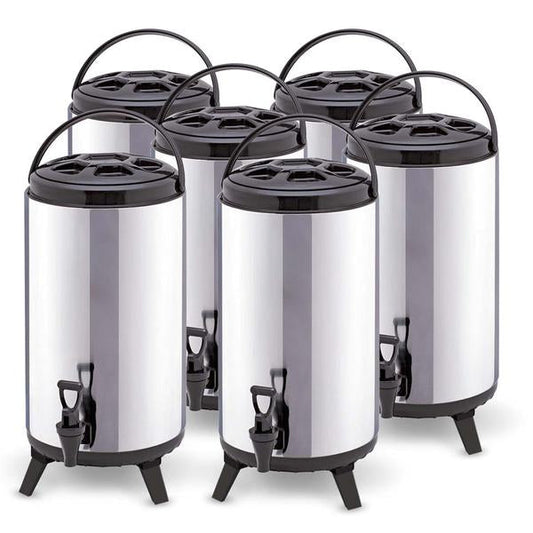6 x 10L Portable Insulated Cold/Heat Coffee Tea Beer Barrel Brew Pot With Dispenser - image1