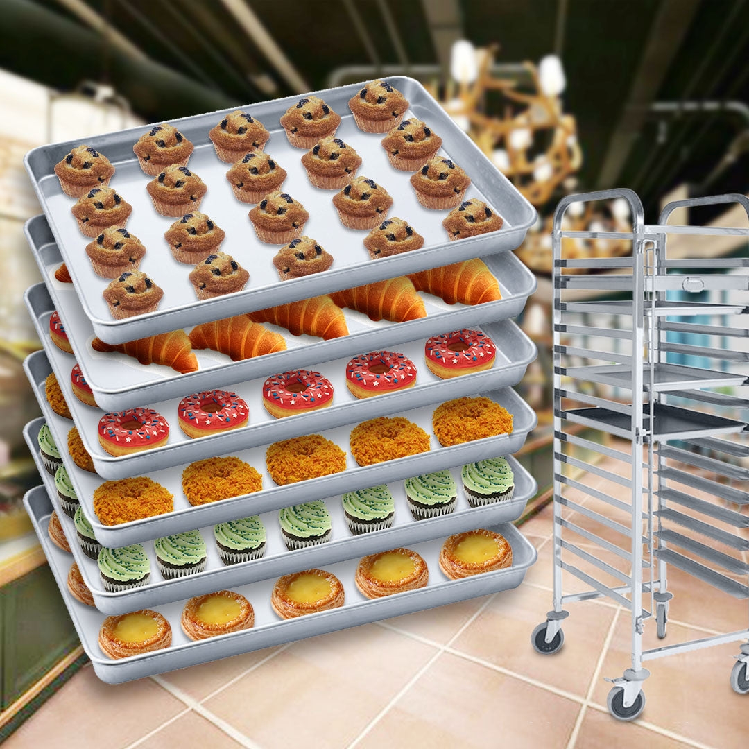 Premium 6X Aluminium Oven Baking Pan Cooking Tray for Bakers Gastronorm 60*40*5cm - image7