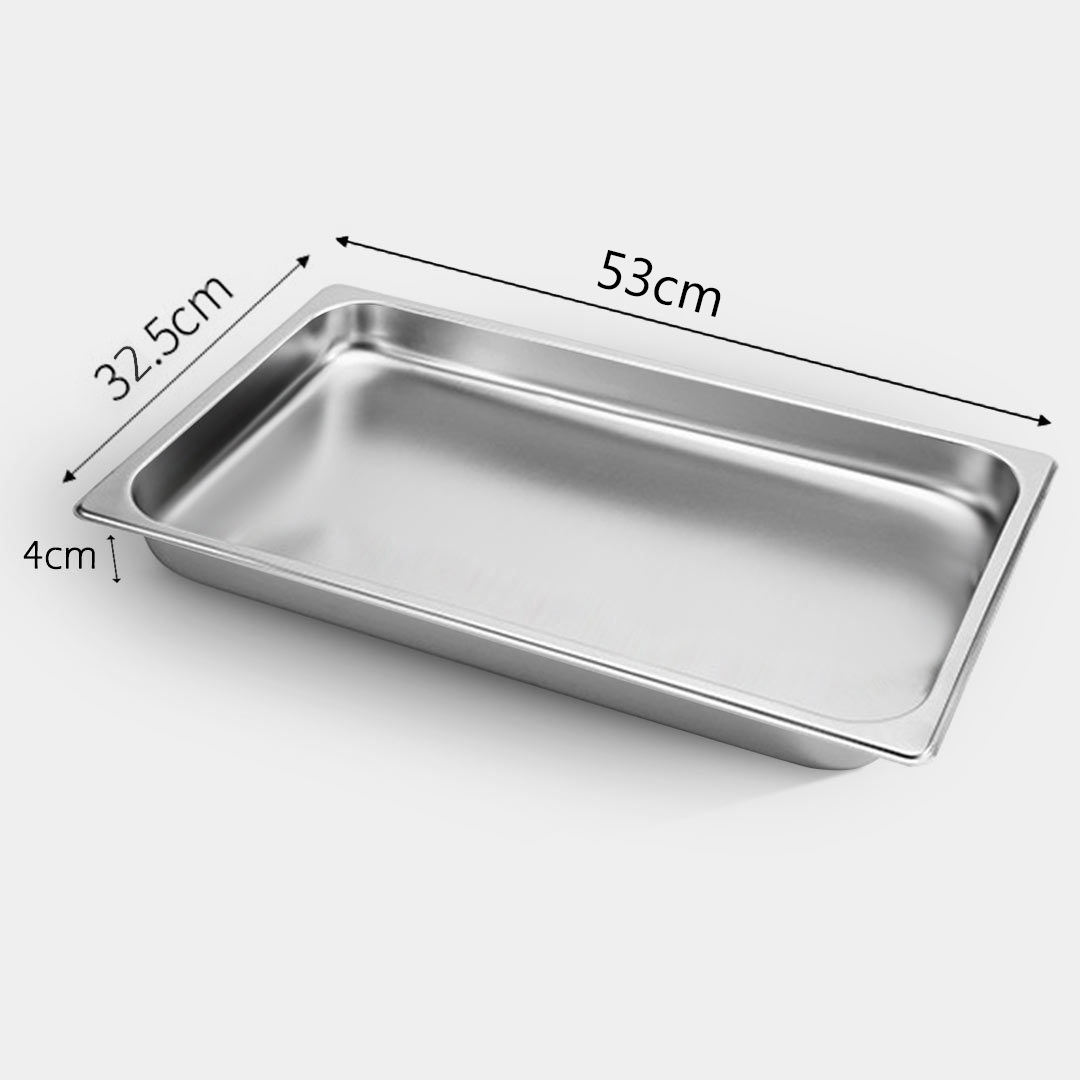 Premium 6X Gastronorm GN Pan Full Size 1/1 GN Pan 4cm Deep Stainless Steel Tray - image2