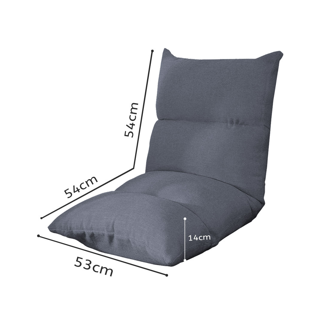 Premium 4X Lounge Floor Recliner Adjustable Lazy Sofa Bed Folding Game Chair Grey - image2