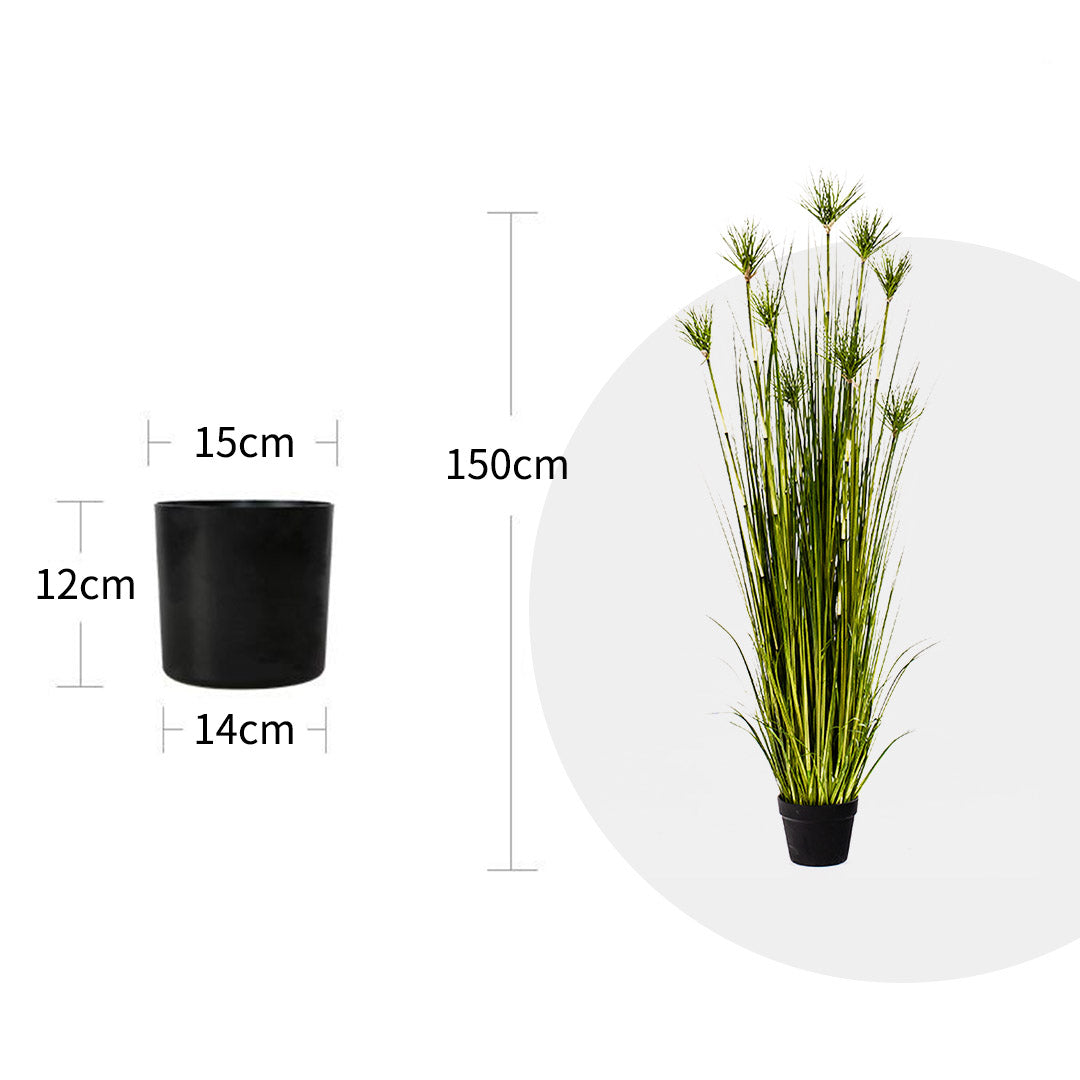 Premium 2X 150cm Green Artificial Indoor Potted Papyrus Plant Tree Fake Simulation Decorative - image2