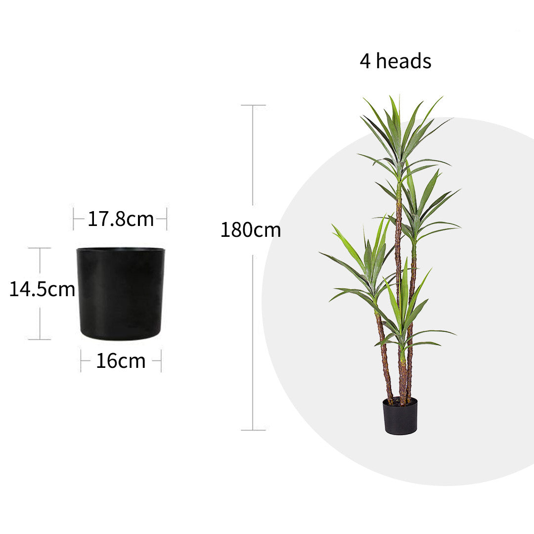 Premium 180cm Artificial Natural Green Dracaena Yucca Tree Fake Tropical Indoor Plant Home Office Decor - image2