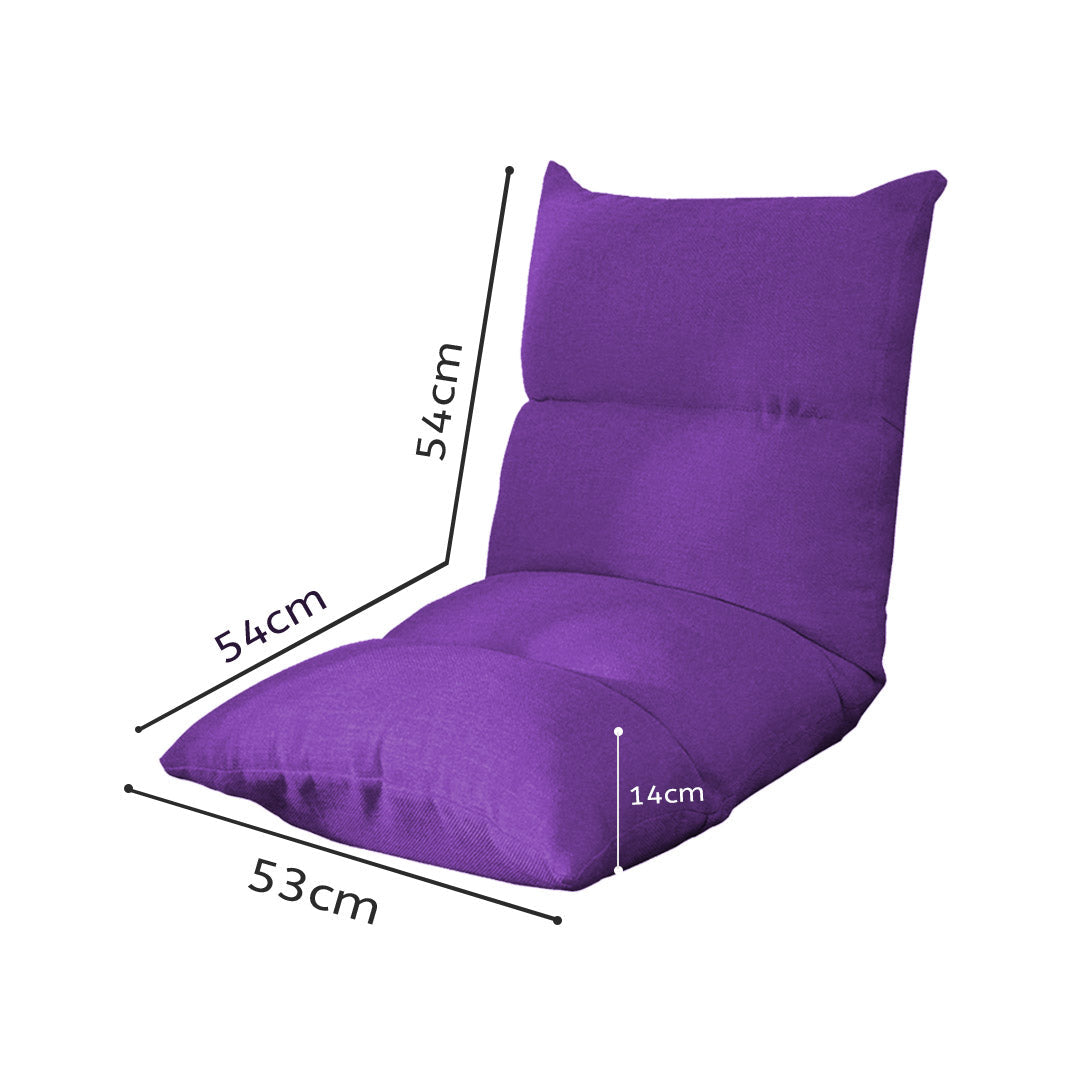 Premium Lounge Floor Recliner Adjustable Lazy Sofa Bed Folding Game Chair Purple - image2