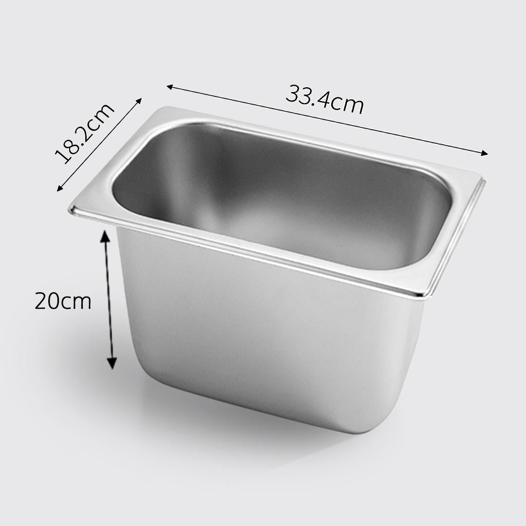 Premium 6X Gastronorm GN Pan Full Size 1/3 GN Pan 20cm Deep Stainless Steel Tray - image2