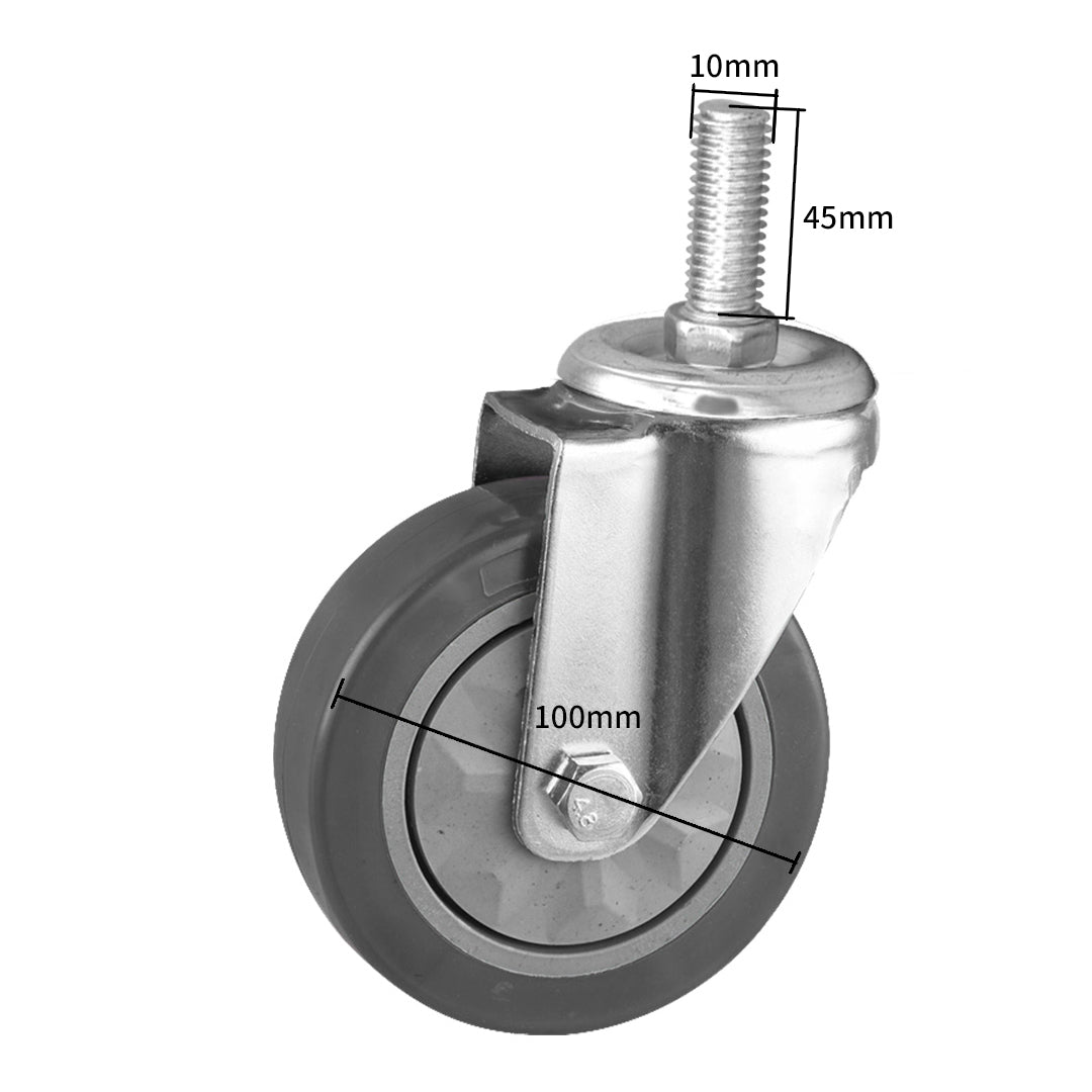 Premium 2 x 4" Heavy Duty Polyurethane Swivel Castor Wheels - image2