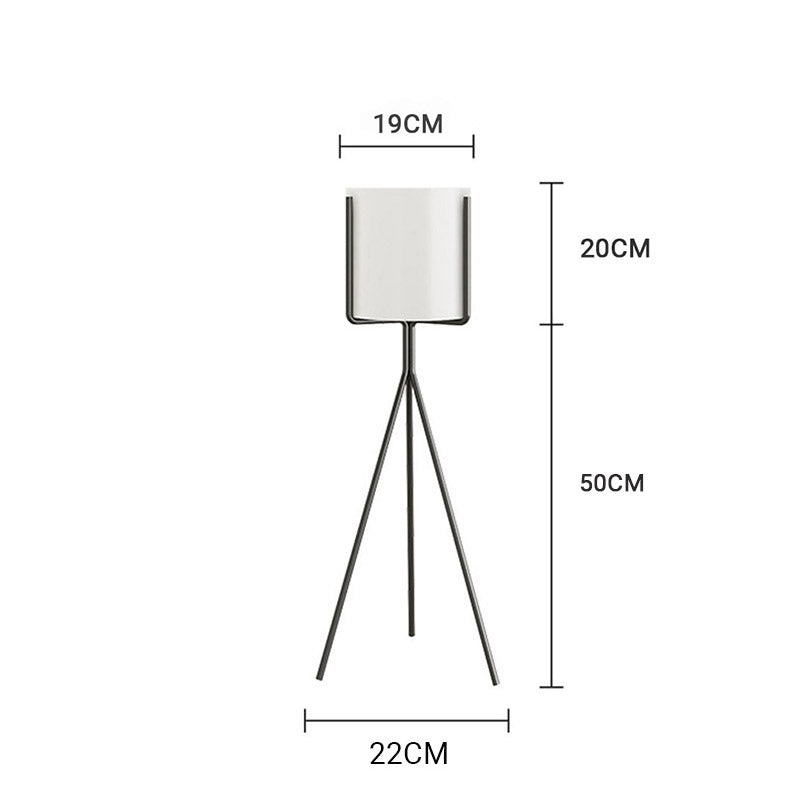 Premium 2X 70cm Tripod Flower Pot Plant Stand with White Flowerpot Holder Rack Indoor Display - image2