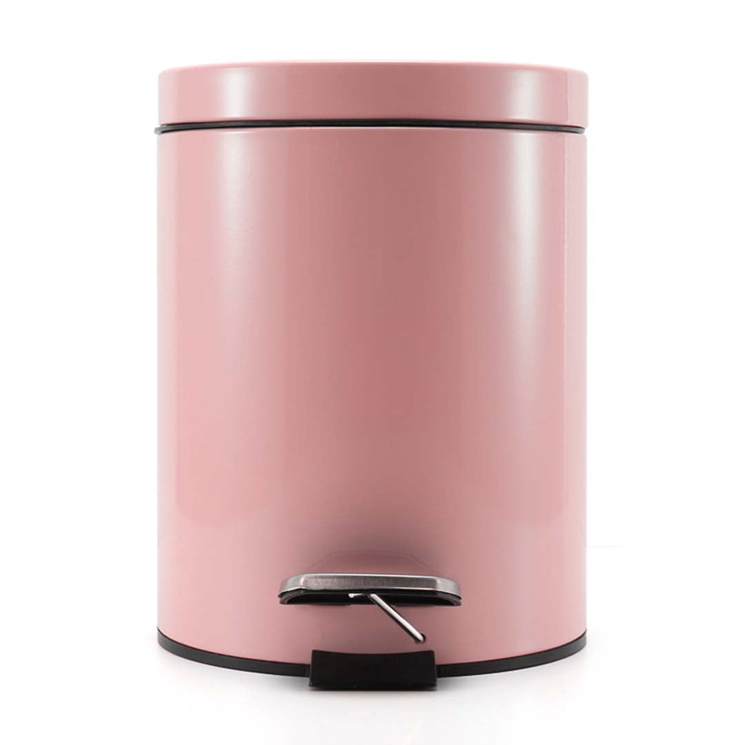 Premium 4X Foot Pedal Stainless Steel Rubbish Recycling Garbage Waste Trash Bin Round 12L Pink - image2