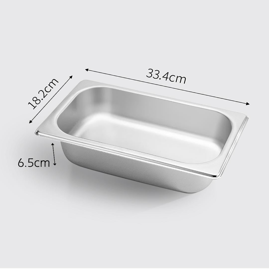 Premium 12X Gastronorm GN Pan Full Size 1/3 GN Pan 6.5 cm Deep Stainless Steel Tray - image2