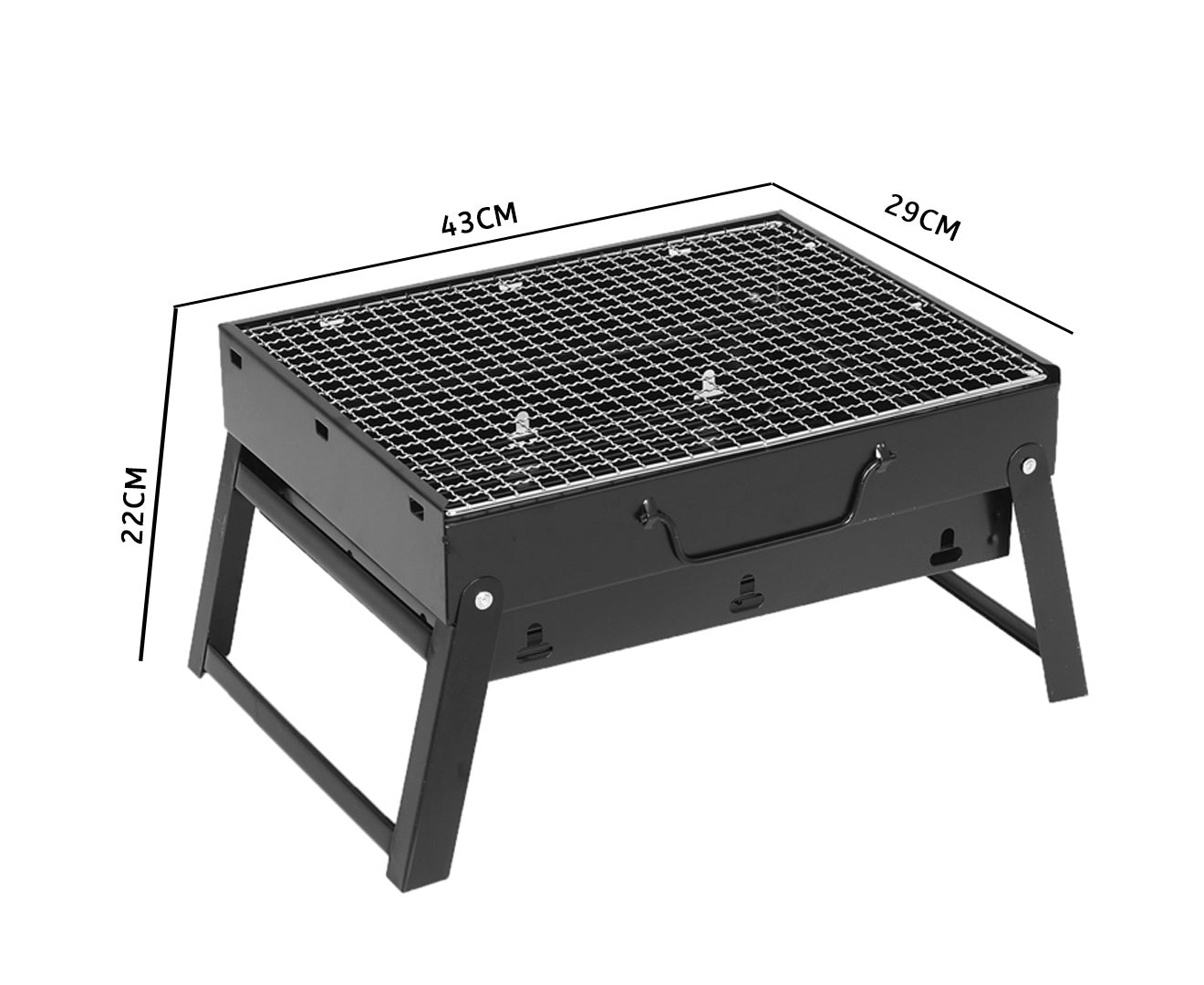 Premium 2X 43cm Portable Folding Thick Box-Type Charcoal Grill for Outdoor BBQ Camping - image2