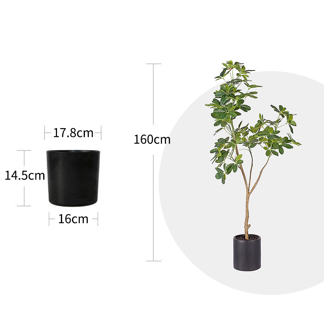 Premium 4X 160cm Artificial Natural Green Schefflera Dwarf Umbrella Tree Fake Tropical Indoor Plant Home Office Deco - image2