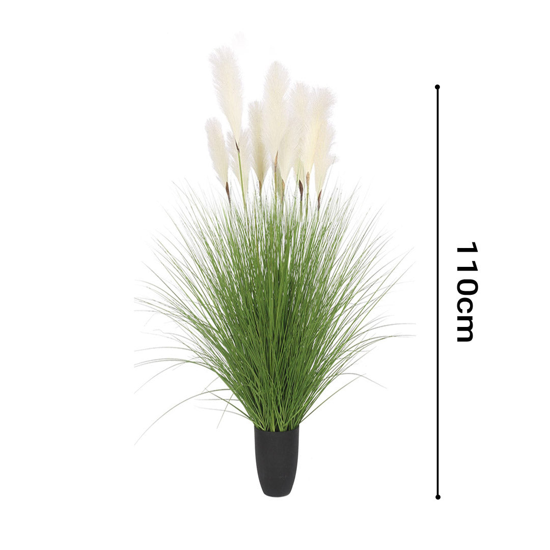 Premium 4X 110cm Artificial Indoor Potted Reed Bulrush Grass Tree Fake Plant Simulation Decorative - image2