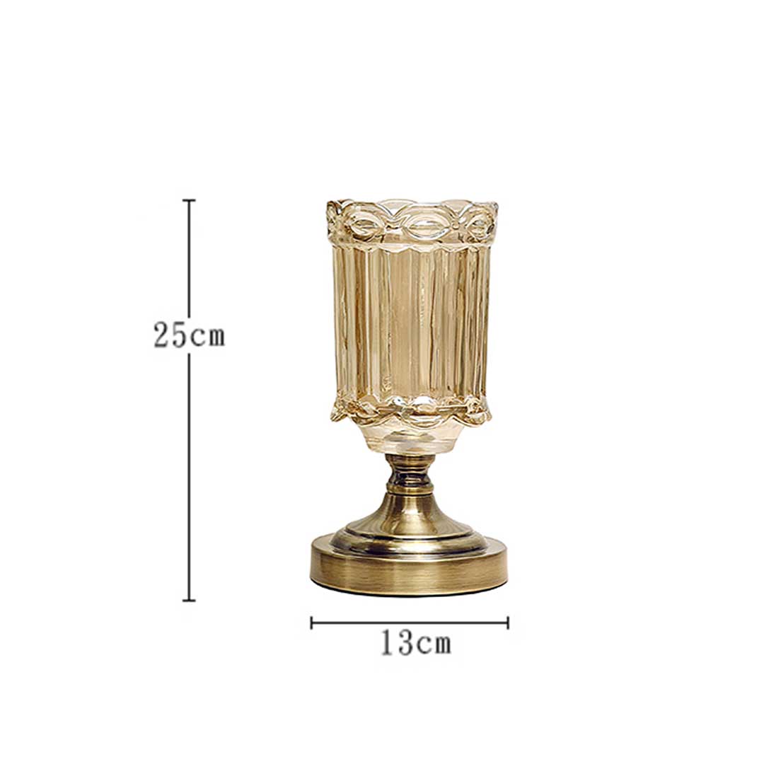 Premium 2X 25cm Transparent Glass Flower Vase with Metal Base Filler Vase - image2