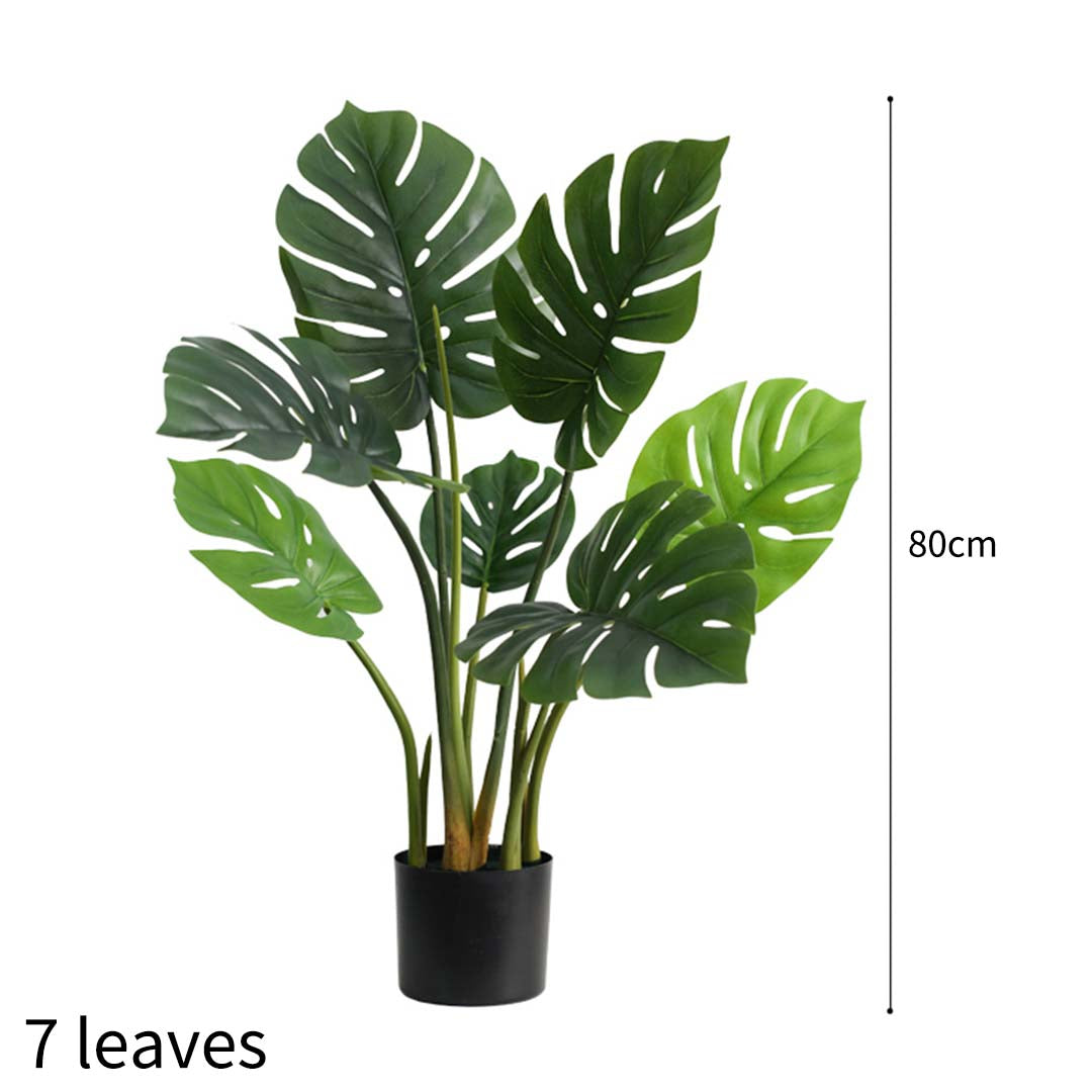 Premium 80cm Artificial Indoor Potted Turtle Back Fake Decoration Tree Flower Pot Plant - image2