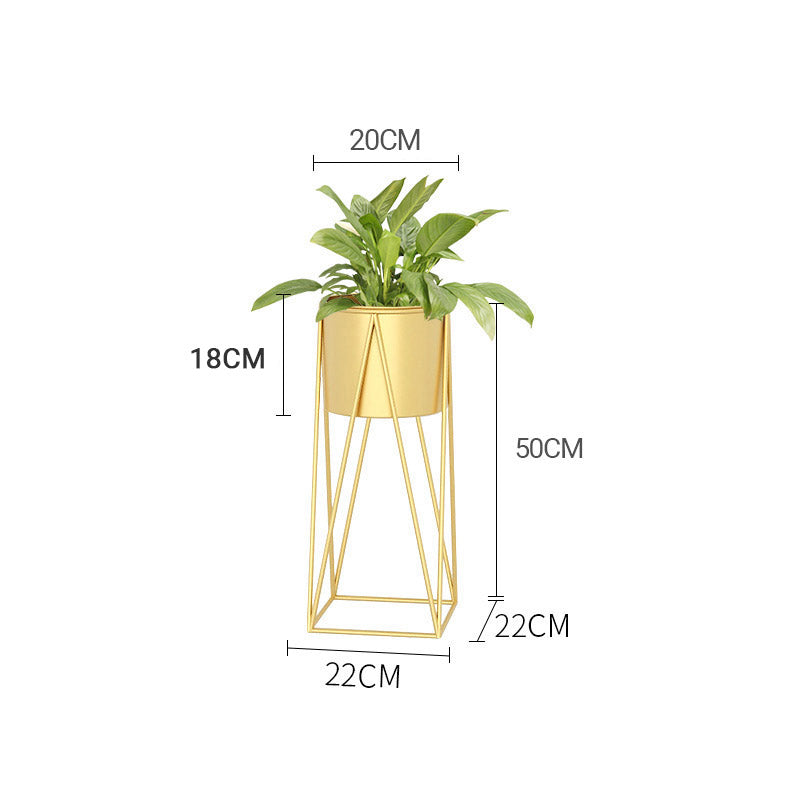 Premium 2X 50cm Gold Metal Plant Stand with Gold Flower Pot Holder Corner Shelving Rack Indoor Display - image2