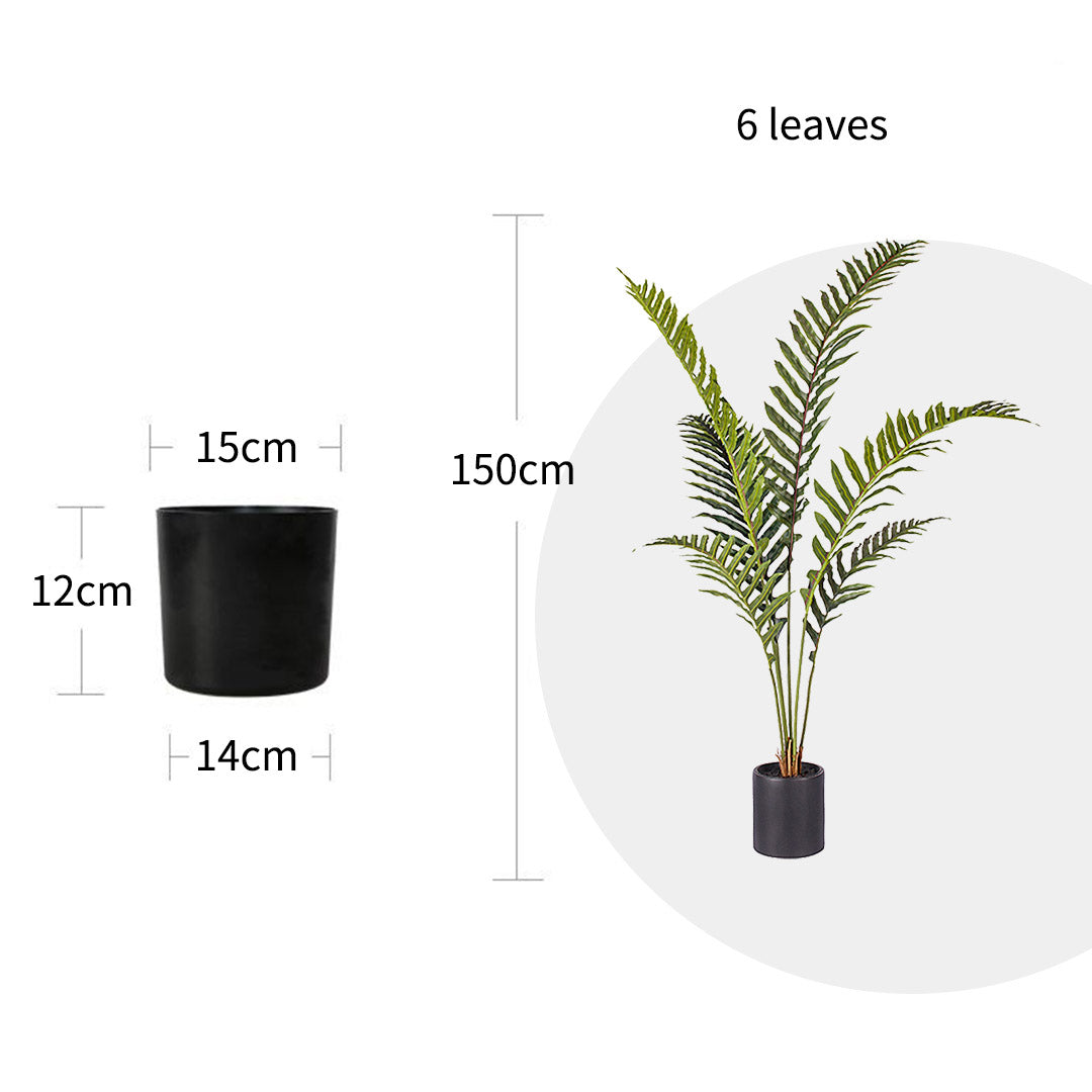 Premium 2X 150cm Artificial Green Rogue Hares Foot Fern Tree Fake Tropical Indoor Plant Home Office Decor - image2