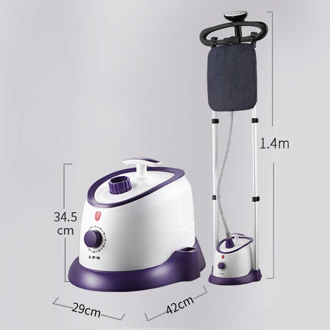 Garment Steamer Vertical Twin Pole Clothes 1700ml 1800w Steaming Kit Purple - image2