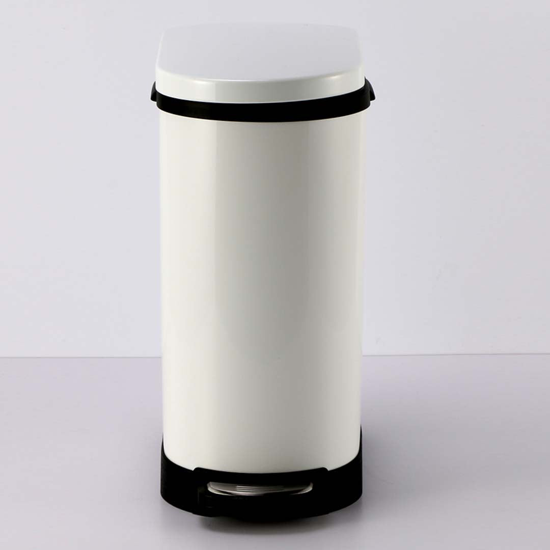 Premium Foot Pedal Stainless Steel Rubbish Recycling Garbage Waste Trash Bin 10L U White - image2