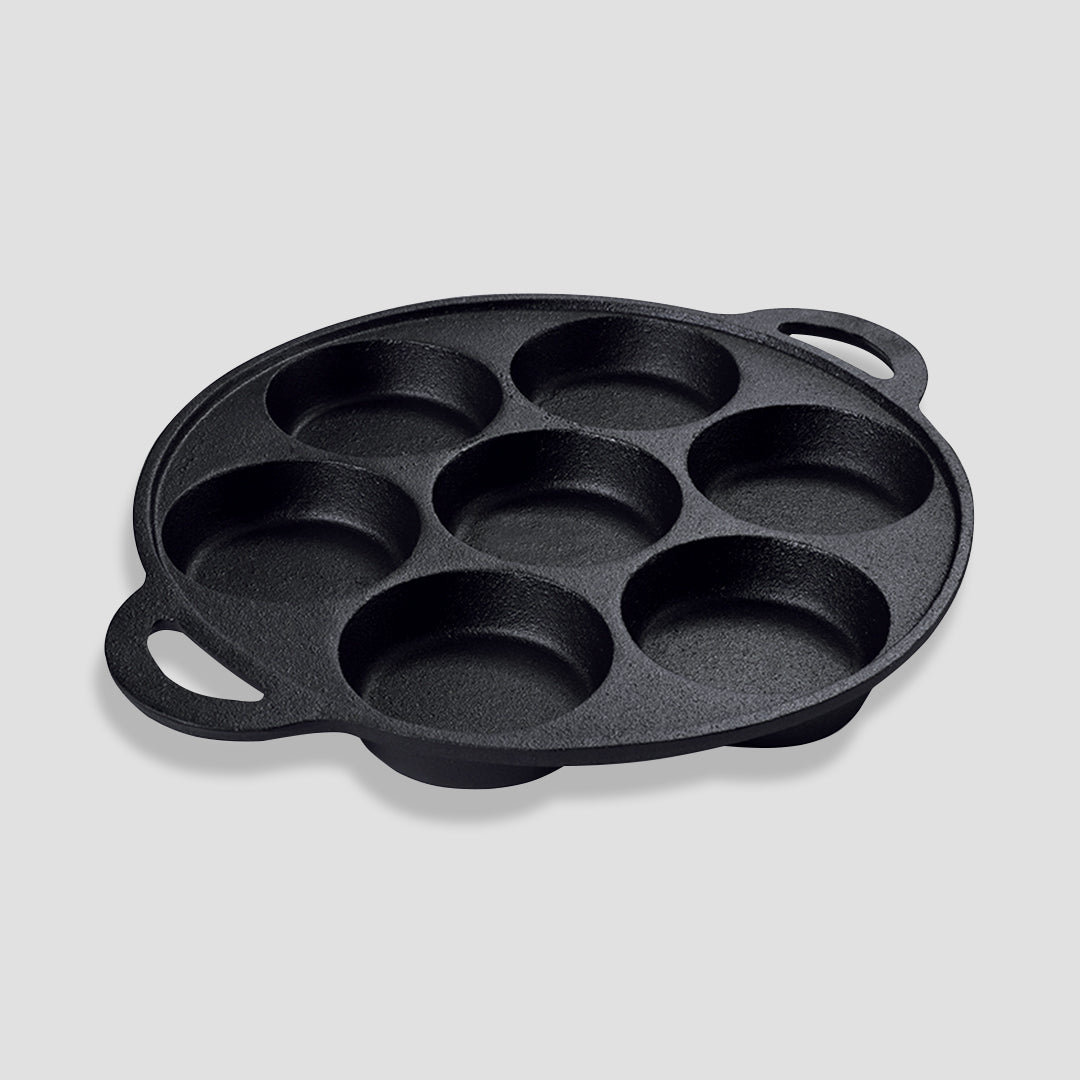 Premium 2X 31.5cm Cast Iron Takoyaki Fry Pan Octopus Balls Maker 7 Hole Cavities Grill Mold - image2