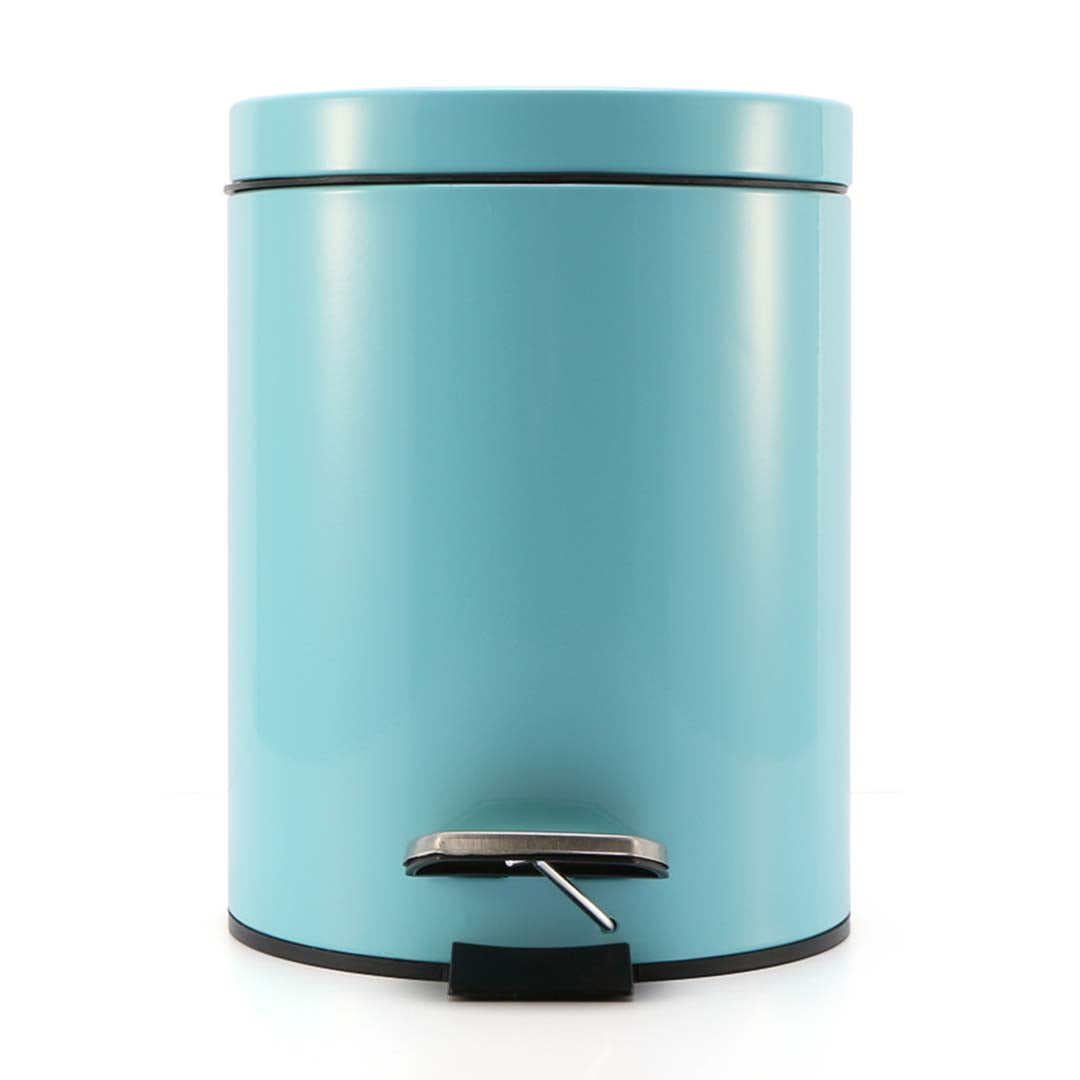 Premium 4X Foot Pedal Stainless Steel Rubbish Recycling Garbage Waste Trash Bin Round 7L Blue - image2