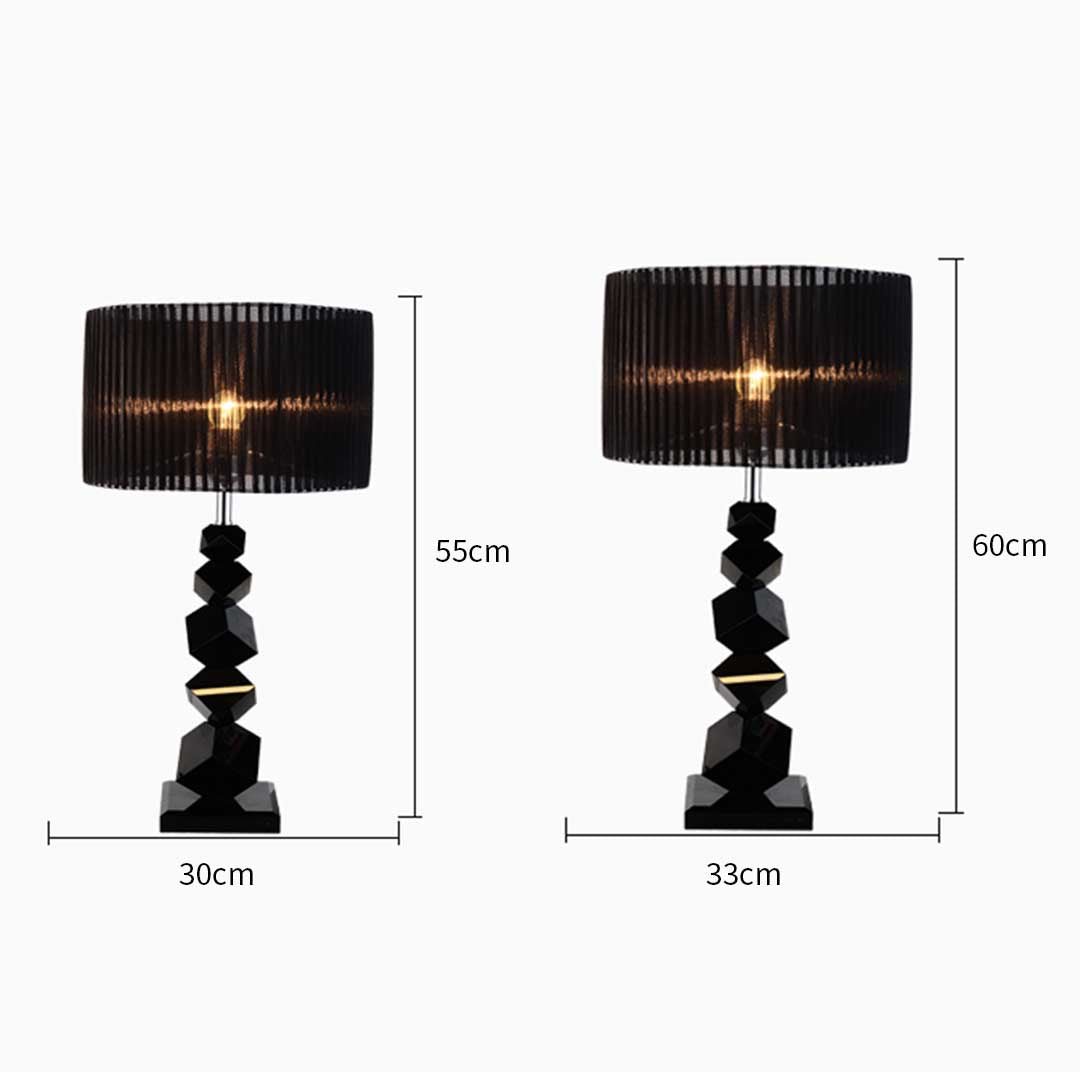 Premium 2X 60cm Black Table Lamp with Dark Shade LED Desk Lamp - image2