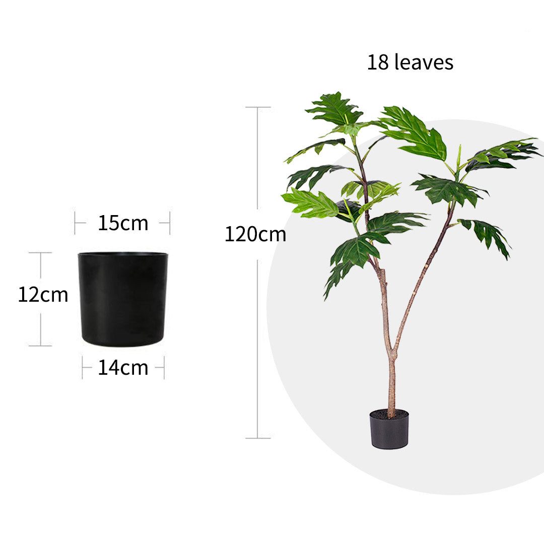 Premium 120cm Artificial Natural Green Split-Leaf Philodendron Tree Fake Tropical Indoor Plant Home Office Decor - image2