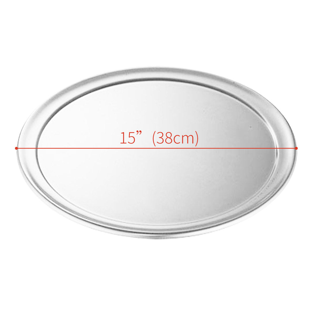 Premium 6X 15-inch Round Aluminum Steel Pizza Tray Home Oven Baking Plate Pan - image2