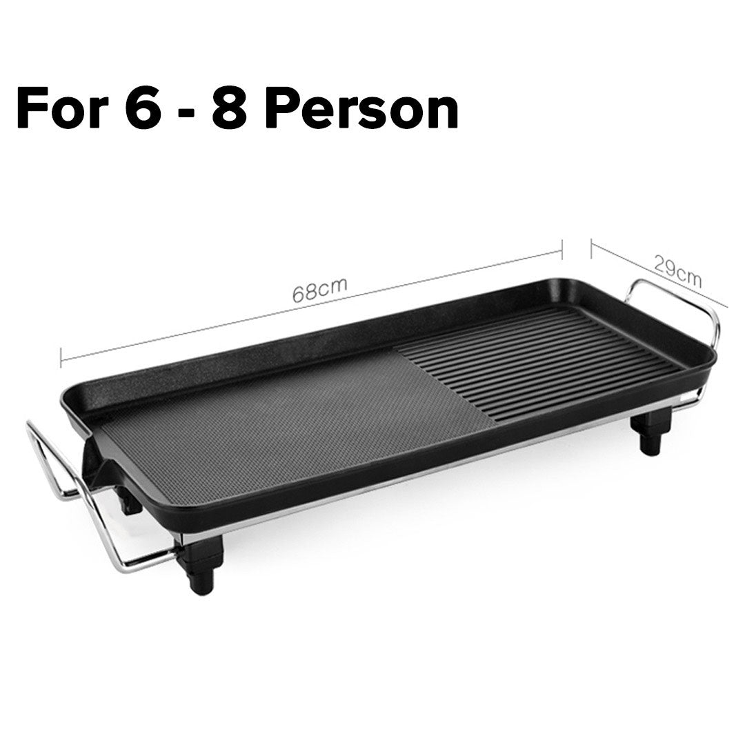 Premium 68cm Electric BBQ Grill Teppanyaki Tough Non-stick Surface Hot Plate Kitchen 6-8 Person - image2