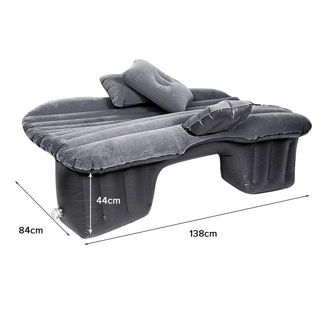 Premium 2X Inflatable Car Mattress Portable Travel Camping Air Bed Rest Sleeping Bed Grey - image2