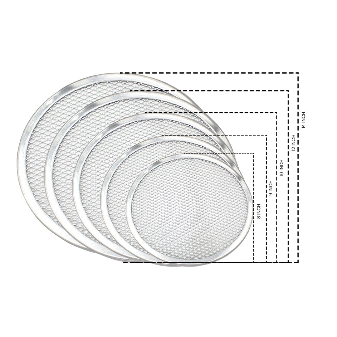 Premium Round Seamless Aluminium Nonstick Commercial Grade Pizza Screen Baking Pan Set - image2