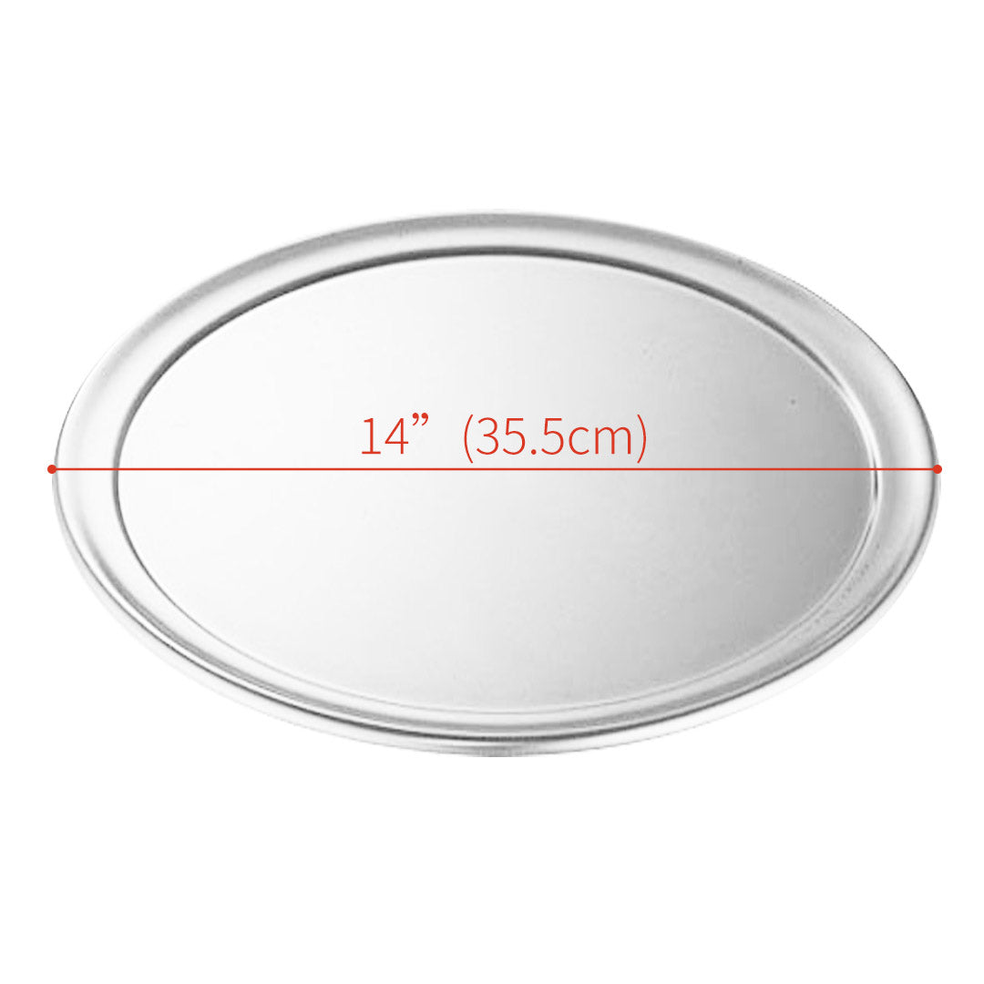 Premium 2X 14-inch Round Aluminum Steel Pizza Tray Home Oven Baking Plate Pan - image2