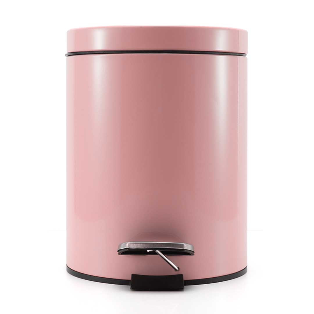 Premium 2X Foot Pedal Stainless Steel Rubbish Recycling Garbage Waste Trash Bin Round 12L Pink - image2