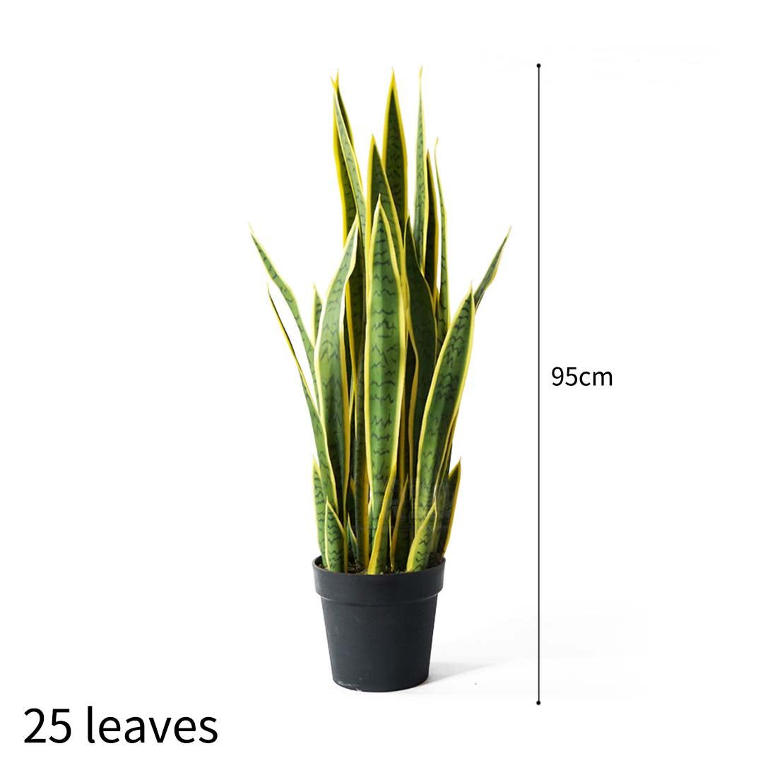 Premium 2X 95cm Artificial Indoor Yellow Edge Tiger Piran Fake Decoration Tree Flower Pot Plant - image2