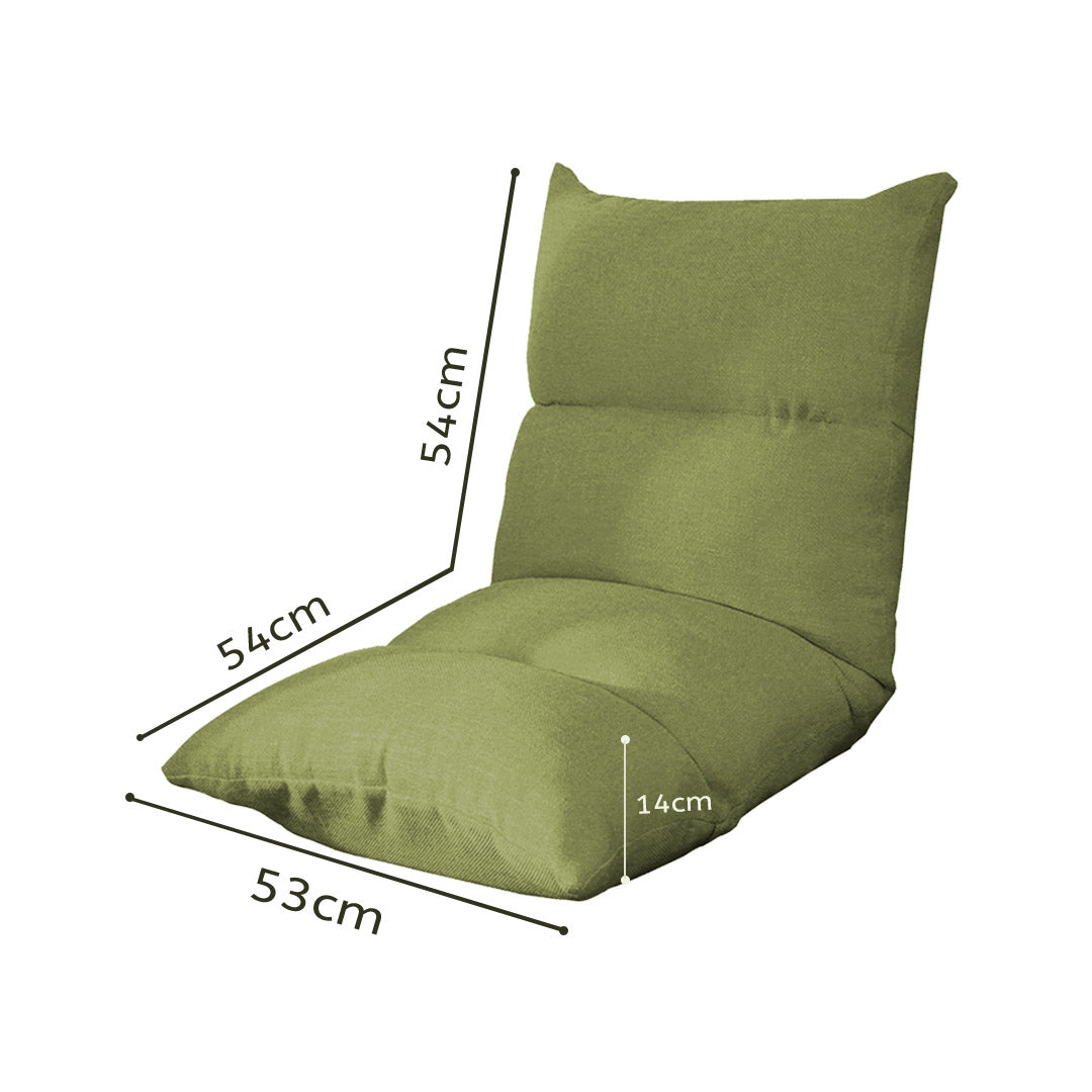 Premium Lounge Floor Recliner Adjustable Lazy Sofa Bed Folding Game Chair Yellow Green - image2