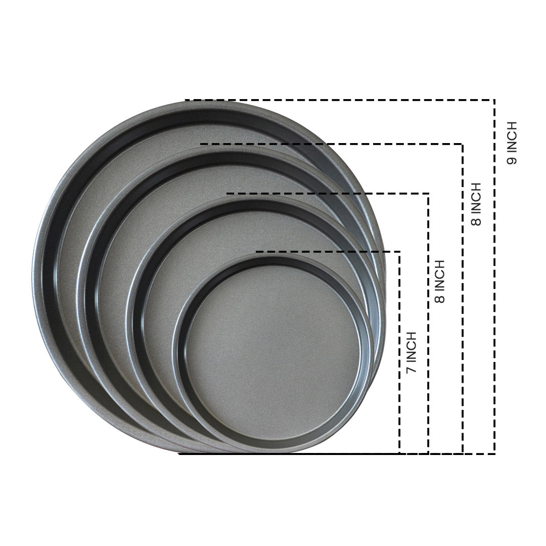 Premium Round Black Steel Non-stick Pizza Tray Oven Baking Plate Pan Set - image2