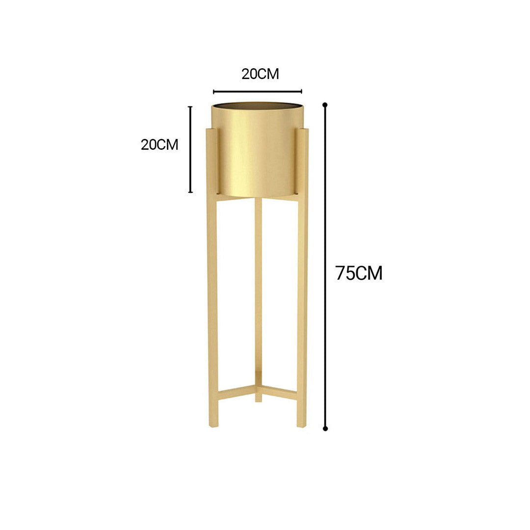 Premium 2X 75cm Gold Metal Plant Stand with Flower Pot Holder Corner Shelving Rack Indoor Display - image2