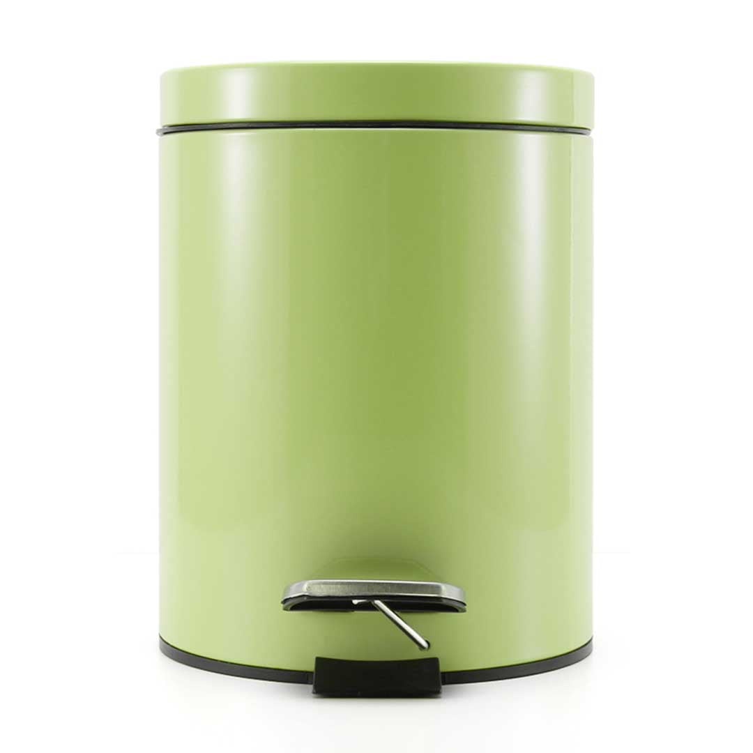 Premium 2X Foot Pedal Stainless Steel Rubbish Recycling Garbage Waste Trash Bin Round 7L Green - image2