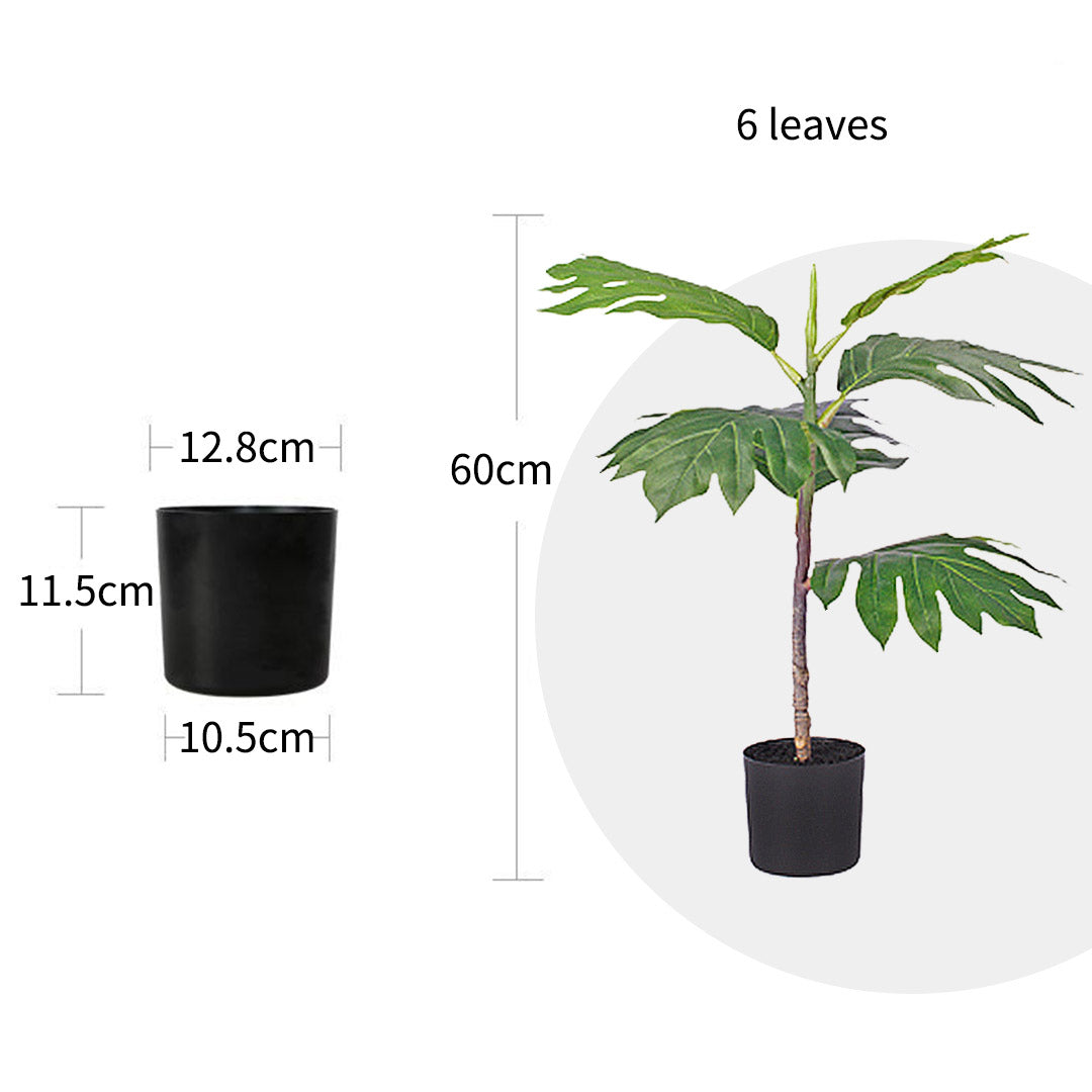 Premium 4X 60cm Artificial Natural Green Split-Leaf Philodendron Tree Fake Tropical Indoor Plant Home Office Decor - image2