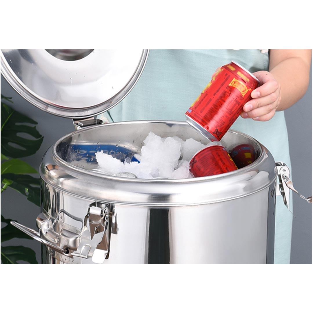 Premium 2X 12L Stainless Steel Insulated Stock Pot Dispenser Hot & Cold Beverage Container - image2