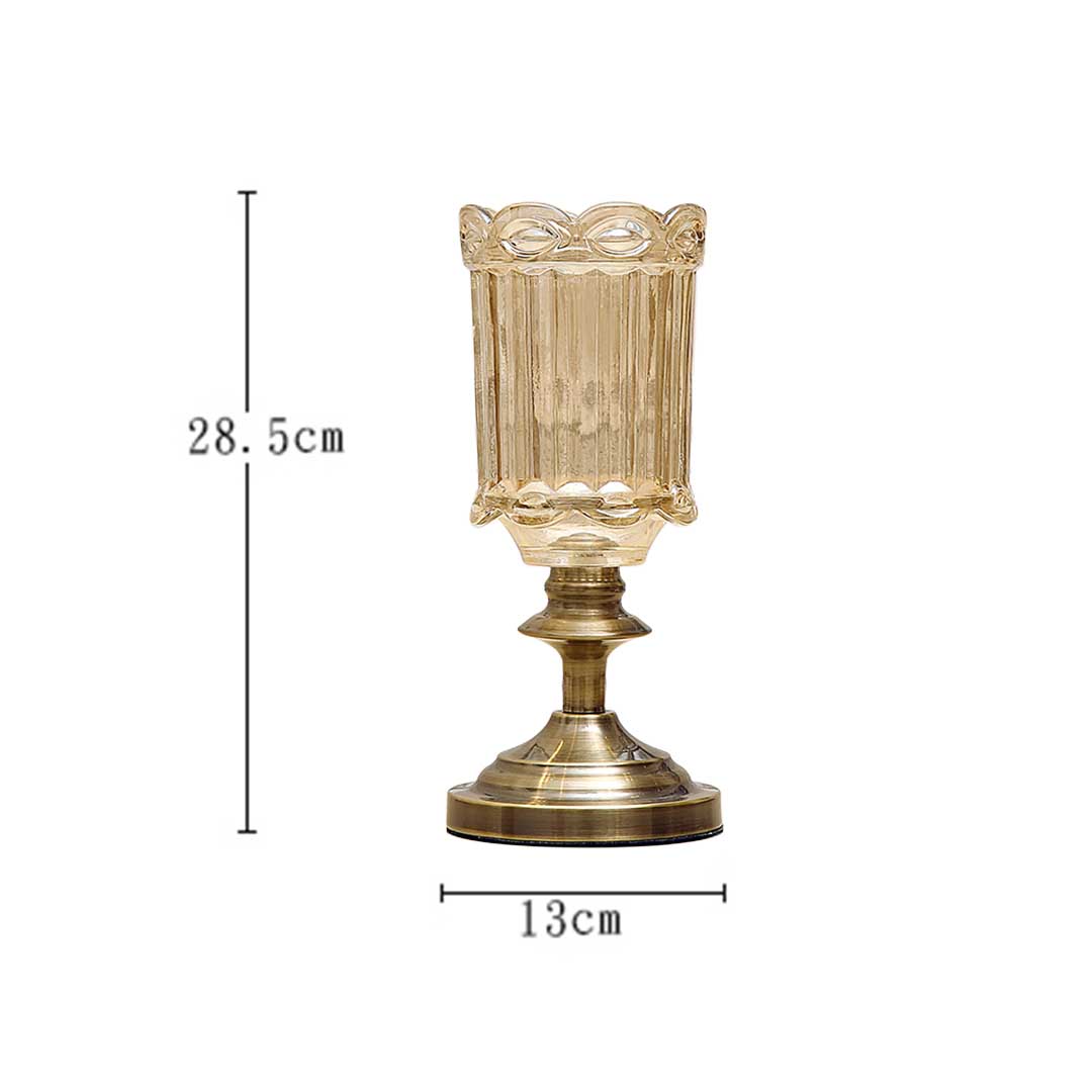 Premium 2X 28cm Transparent Glass Flower Vase with Metal Base Filler Vase - image2