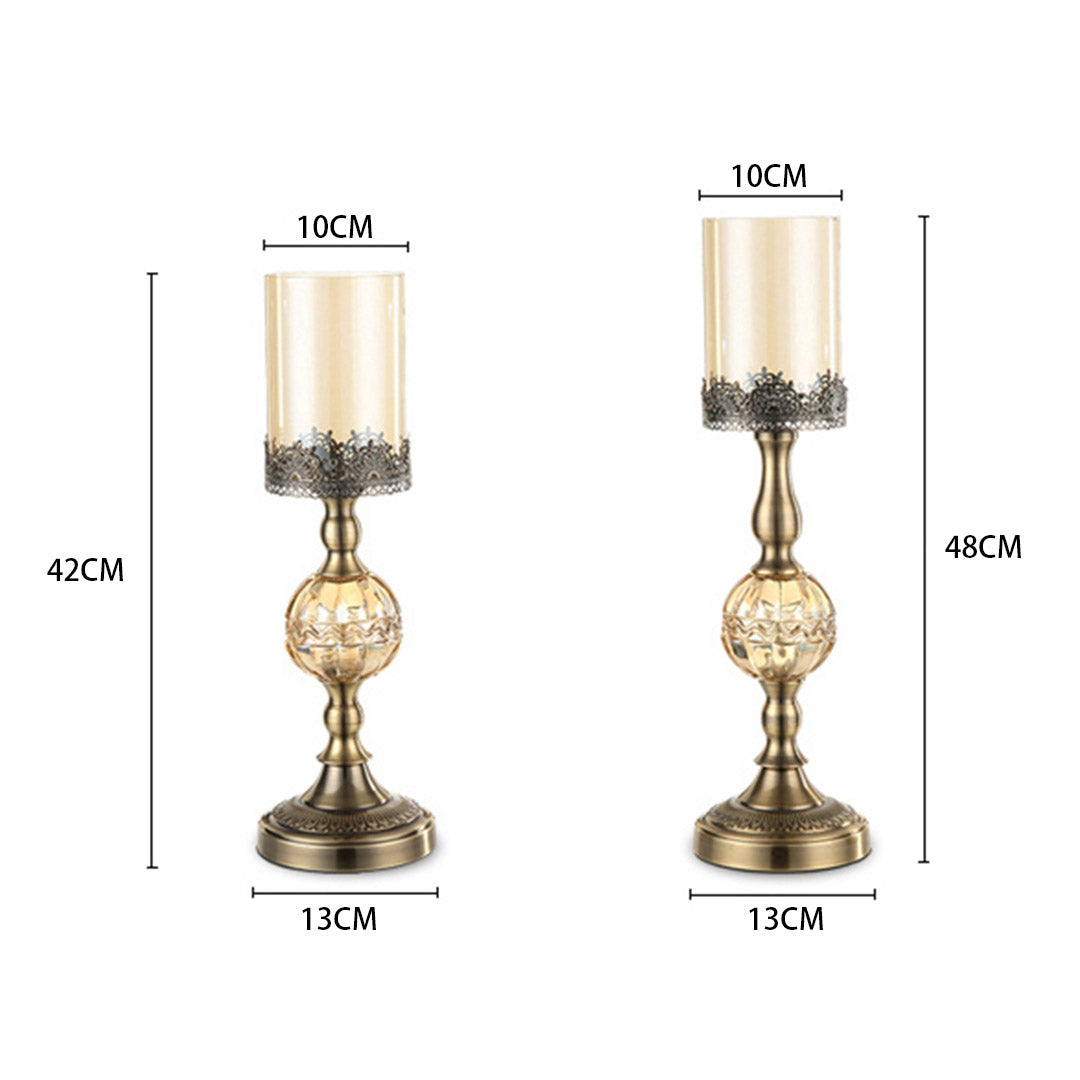 Premium 42cm 48cm Glass Candle Holder Candle Stand Glass/Metal - image2