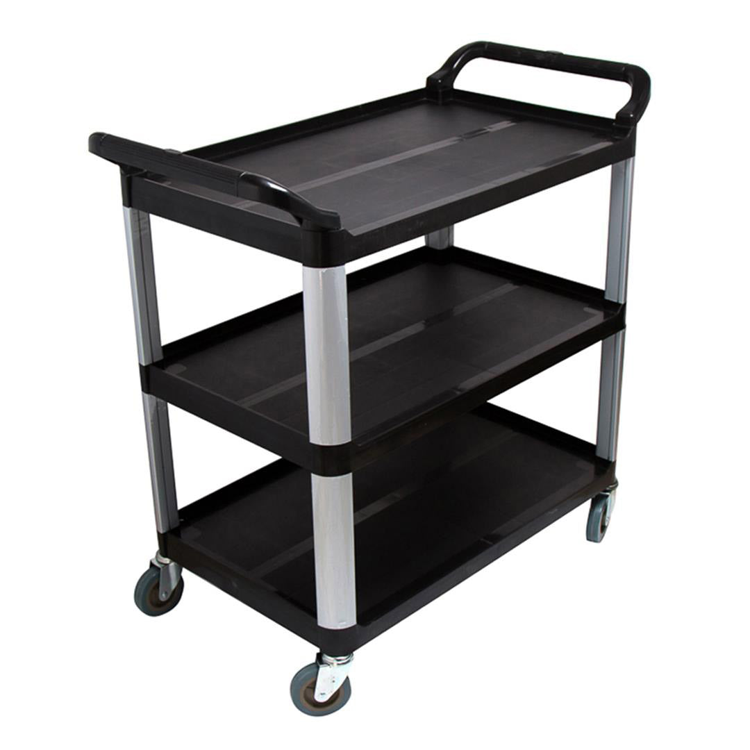 Premium 2x 3 Tier Food Trolley Food Waste Cart w/ 2 Bin Food Utility Kitchen Large - image2