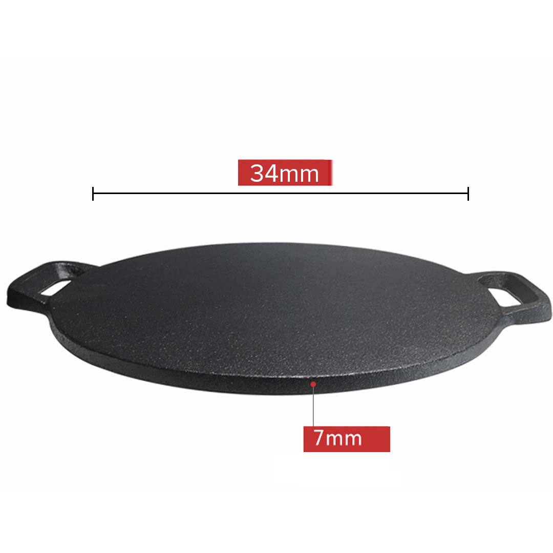 Premium 2x Cast Iron Induction Crepes Pan Baking Cookie Pancake Pizza Bakeware - image2