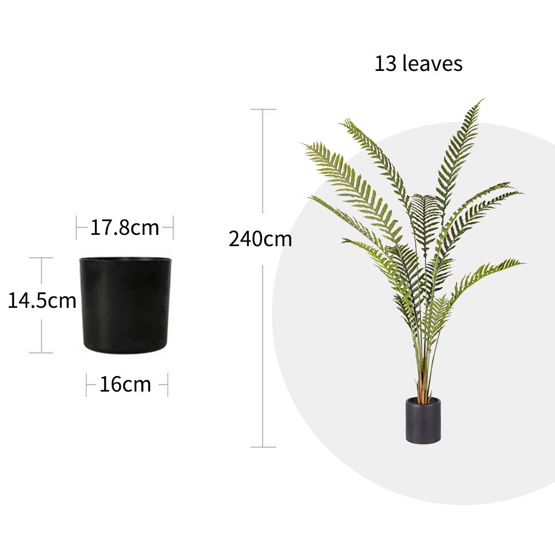 Premium 240cm Artificial Green Rogue Hares Foot Fern Tree Fake Tropical Indoor Plant Home Office Decor - image2