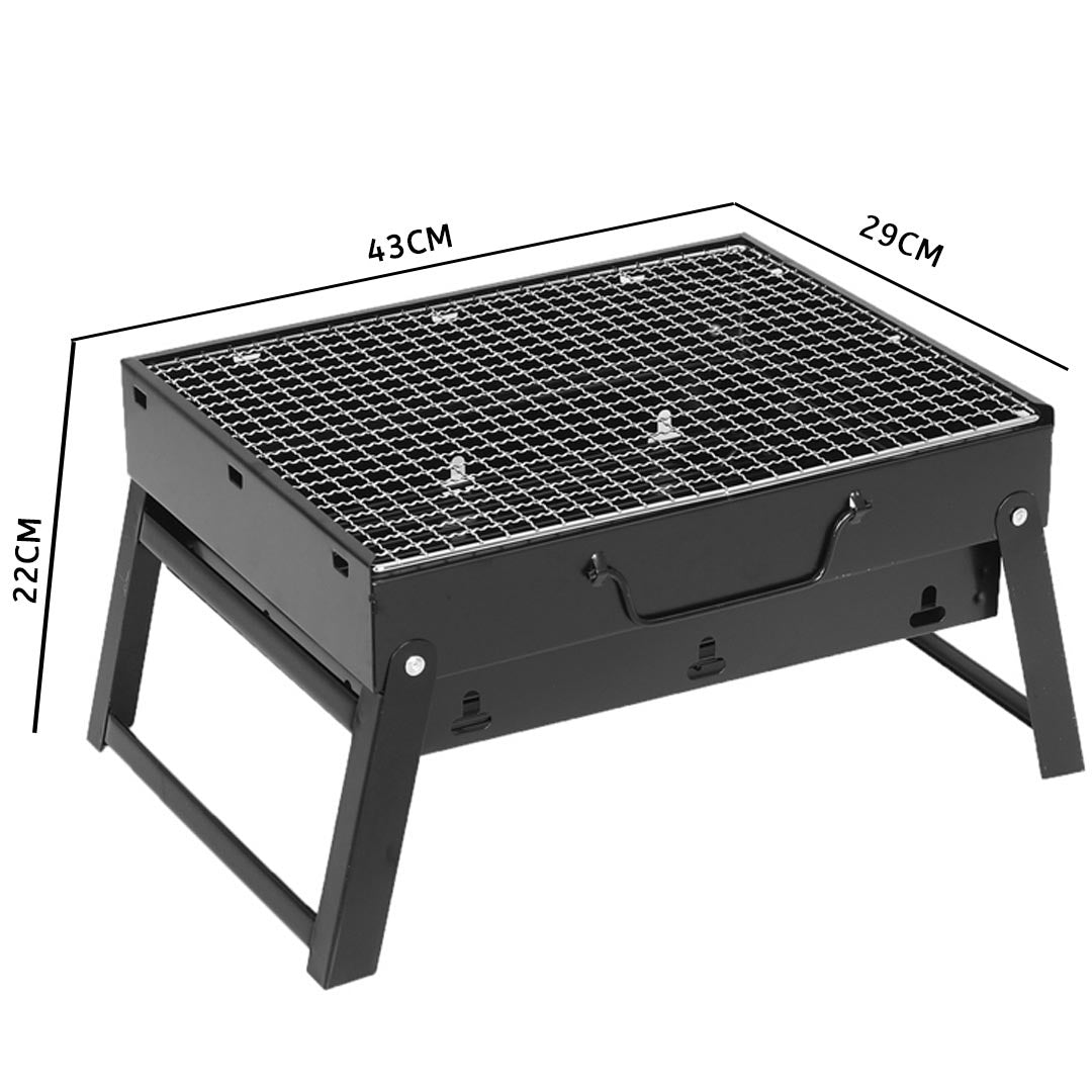Premium 43cm Portable Folding Thick Box-Type Charcoal Grill for Outdoor BBQ Camping - image2