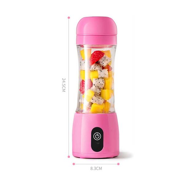 Premium 380ml Portable Mini USB Rechargeable Handheld Fruit Mixer Juicer White - image2