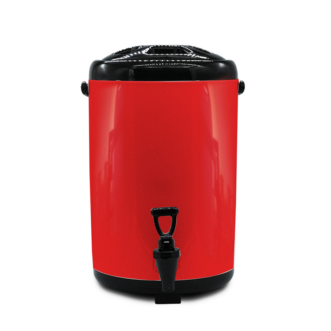 Premium 18L Stainless Steel Insulated Milk Tea Barrel Hot and Cold Beverage Dispenser Container with Faucet Red - image3